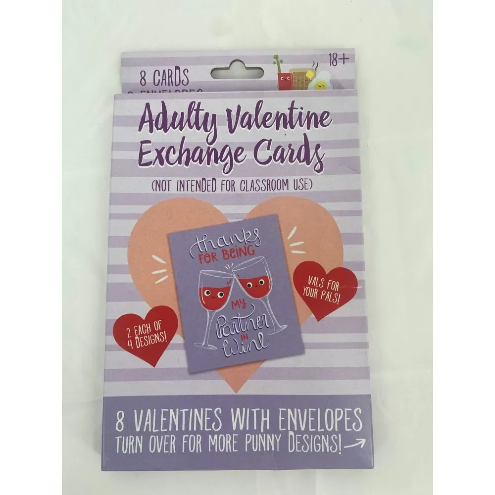 Adulty Valentine Day Exchange Cards Notes NWT 2 boxes 16 cards total (8 per box)
